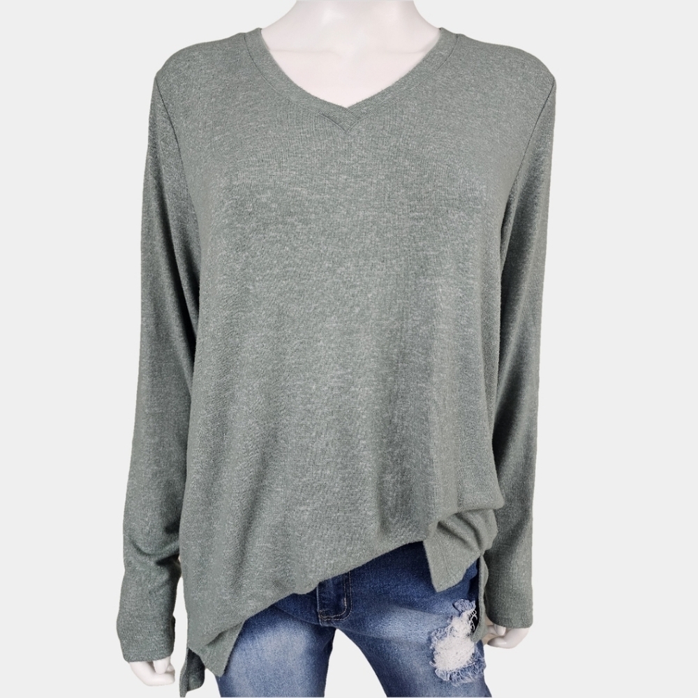 Matty M Long Sleeve V-Neck Pullover Sweater Tunic Size L (Tall/Grande)